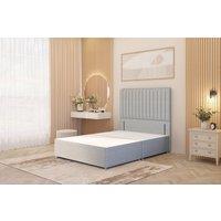Somnior Eleanor Divan Bed with 54 Floor Standing Headboard Linen in Light Grey | Size: Double