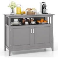 Gymax Modern Storage Cabinet Kitchen Buffet Server Sideboard With Shelf-Grey in Grey