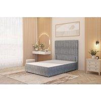Somnior Eleanor Divan Bed Base with 54 Floor Standing Headboard Tweed Fabric in Grey | Size: King