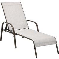 Gymax Folding Chaise Lounge Chair With 5 Adjustable Positions Outdoor in Grey