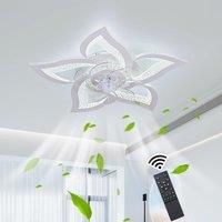Dimmable Led White Ceiling Lamp with Fan 6 Speed Dia 62.5cm