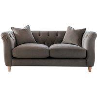 Elsie Plush Velvet Chesterfield Mushroom 2 Seater Sofa