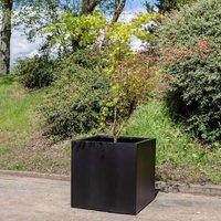 Primrose Black Stone Composite Cube Outdoor Garden Planter 78cm