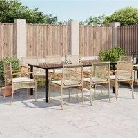 Berkfield Home 9 Piece Garden Dining Set with Cushions Beige Poly Rattan