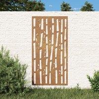 Berkfield Home Garden Wall Decoration 105x55 cm Corten Steel Bamboo Design in Brown