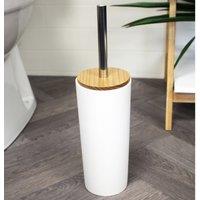 Showerdrape Sonata Bamboo Collection Toilet Brush & Holder in White