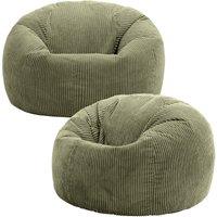 icon Kingston Classic Beanbag, Corduroy, Sage Green (2-Pack)