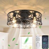 Caged Ceiling Fan with Lights 50cm 4 Lights