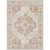 Livabliss Roma-Vintage Brown Grey Ivory Traditional Boho Living Dining Bedroom Rug in Cream | Size: 140 cm x 200 cm