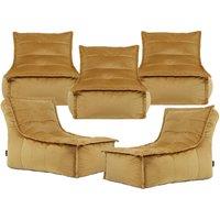 icon Dolce Large Beanbag Lounger, Velvet (5-Pack) in Yellow