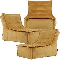 icon Dolce Large Beanbag Lounger, Velvet (3-Pack) in Yellow