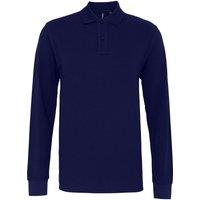 Asquith & Fox Men's Classic Fit Long Sleeved Polo Shirt in Navy | Size: Medium