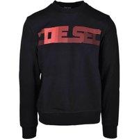 Diesel Men's Striped Logo Black Sweatshirt | Size: XL