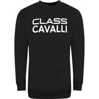 Cavalli Class Men's Large Bold Logo Design Black Sweatshirt