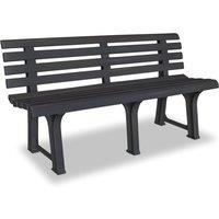 Berkfield Home Garden Bench 145.5 cm Plastic Anthracite in Black
