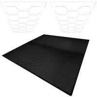 Monstershop Hexagon LED Lights x 2 & Vented Garage Floor Tiles x 225 With Edges in Black