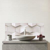 Warren Reed - Designer Light Dove Grey Geometric Glass Bathroom Splashback