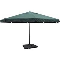 Aluminium Umbrella with Portable Base Green