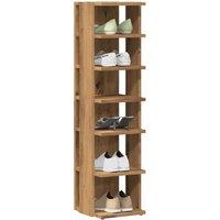 Berkfield Home Shoe Cabinet Artisan Oak 28x27x102 cm Engineered Wood in Brown | Size: 28 x 27 x 102 cm
