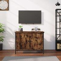 Berkfield Home TV Cabinet with Doors Smoked Oak 60x35x45 cm Engineered Wood in Brown | Size: 60 x 35 x 45 cm
