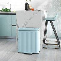 HOMCOM 2 x 20L Double Rubbish Bin, Pedal Bin with Soft-Close Lid, Green