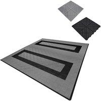 Monstershop Vented Garage Floor Tiles With Edges - 165 Grey & 60 Black
