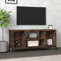 Berkfield Home TV Cabinet Smoked Oak 102x35x45 cm Engineered Wood in Brown | Size: 102 x 35 x 45 cm