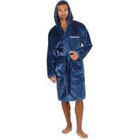 Lulabay Men's Personalised Plush Dressing Gown in Mid Blue | Size: Medium