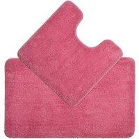 Allure Bath Fashions Deep Pile Microfibre Non Slip Bath Mat Set in Rose