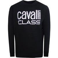 Cavalli Class Men's Bold Floral Design Black Sweatshirt | Size: 2XL