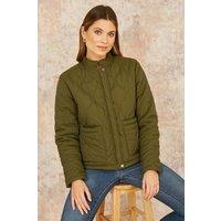 Yumi Women's Green Short Quilted Jacket | Size: 12