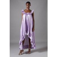 Coast Women's Muse Ruffle Strappy Dip Back Hem Maxi Dress in Lilac | Size: 10