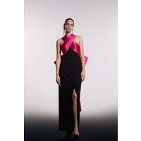 Cross Over Front Bow Back Maxi Dress