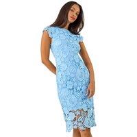 Dusk Floral Lace Crochet Midi Dress