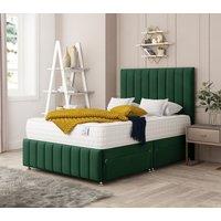 Bed Choices Moscow Bed Set No drawer - Includes Mattress & Headboard - Plush Velvet in Emerald | Size: King