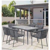 Groundlevel The Sweenie 7 Piece Outdoor Furniture Set in Grey