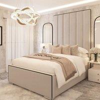 Bed Choices Alaska Divan Bed 4 drawers, Mattress & 54 Floor Standing Headboard in Mustard | Size: Super King