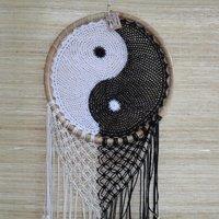 KDMD Bali Dream Catchers - Extra Large Ying Yang D: 50cm in White