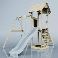 OutdoorToys PolarPlay Tower Kids Wooden Climbing Frame - Swing Destin Mist in Beige