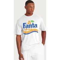 Fanta Men's Orange 1980s Retro Wave Logo T-Shirt in White | Size: XL