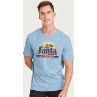 Fanta Men's Retro Sunset Logo T-Shirt in Light Blue | Size: Large