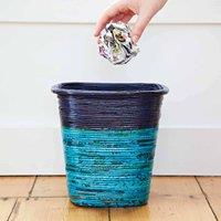 Paper High Reclaimed Newspaper Waste Paper Basket in Dark Blue