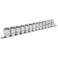 Loops 13 PACK Socket Set 1/2" Metric Square Drive - 6 Point LOCK-ON Rounded Heads