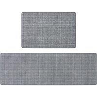 JVL Elegance Mat & Runner - Grey | Size: 50 cm x 150 cm