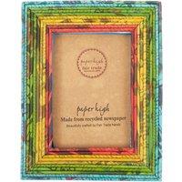 Paper High Reclaimed Newspaper Photo Frame in Blue | Size: Large