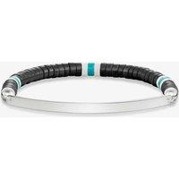 THOMAS SABO Women's Silver Love Bridge Black Obsidian Bead Bracelet LBA0092-885-11-17.5 cm