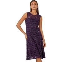 Sleeveless Glitter Lace Stretch Dress