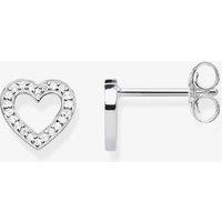 THOMAS SABO Women's Stone Set Open Heart Stud Earrings H1945-051-14 in Silver