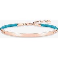 THOMAS SABO Women's Rose Gold Plated Love Bridge Blue Bracelet LBA0033-597-31-18 cm