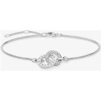 THOMAS SABO Women's Silver Cubic Zirconia Together Forever Bracelet A1551-051-14-L19.5V